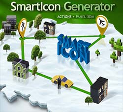 PS扩展面板－3D图标生成器：SmartIcon - 3D Icon Generator - Panel and Act